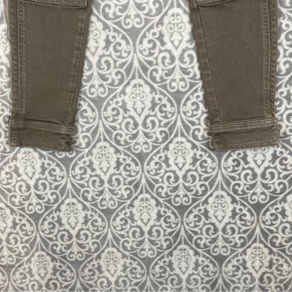 7 for all mankind Jeans Women 26 Green Skinny Double Knee Ankle Zip Denim Biker - Picture 7 of 10